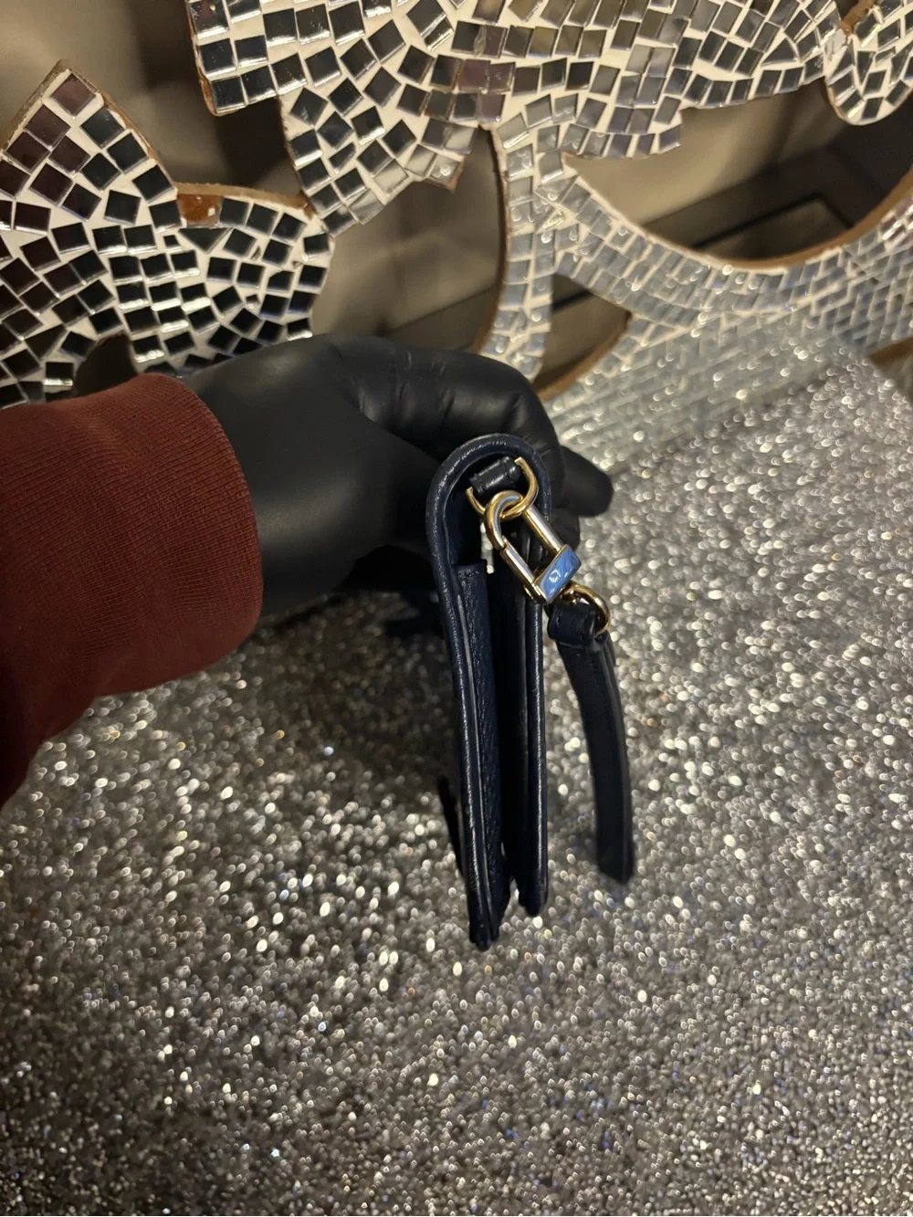 🌟Tory Burch Navy Leather Wristlet Wallet